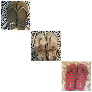 Justice flip flops/sandals bundle